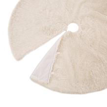Glitzhome 48in D White Plush Christmas Tree Skirt