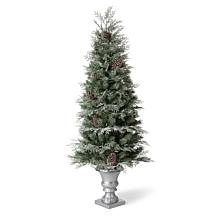 Glitzhome 5' Pre-Lit Artificial Pine Christmas Tree w 180 White Lights