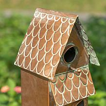 Glitzhome 52" Farmhouse Birdhouse with Rustic Faux Copper Finish