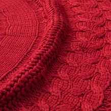 Glitzhome 52" Knitted Acrylic Red Christmas Tree Skirt