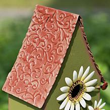 Glitzhome 52.5" Green Metal Birdhouse with Flower Accents