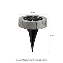 Glitzhome 5.25"H 4-pk. Resin Solar Disk Light