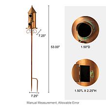 Glitzhome 53" Farmhouse-Style Metal Birdhouse with Stake