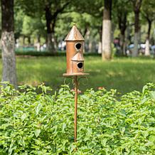 Glitzhome 53" Farmhouse-Style Metal Birdhouse with Stake