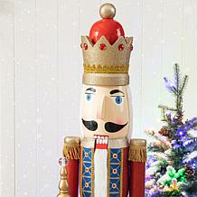 Glitzhome 54" Wooden Christmas Glitter King Nutcracker