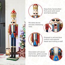Glitzhome 54" Wooden Christmas Glitter King Nutcracker
