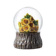 Glitzhome 5.75''H Fall Sunflower and Pumpkin Resin Waterglobe