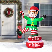 Glitzhome 6' Lighted Inflatable Rotating Elf