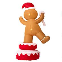 Glitzhome 6' Lighted Inflatable Rotating Gingerbread Man