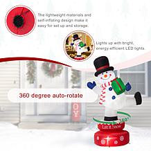 Glitzhome 6' Lighted Inflatable Rotating Snowman