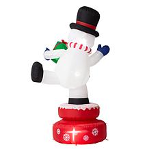Glitzhome 6' Lighted Inflatable Rotating Snowman