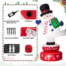 Glitzhome 6' Lighted Inflatable Rotating Snowman