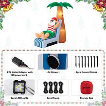 Glitzhome 6' Lighted Inflatable Santa under Palm Tree