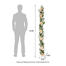Glitzhome 6' Peach Dahlia Floral Garland
