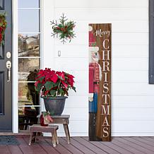 Glitzhome 60" H Wooden Christmas Nutcracker Porch Sign