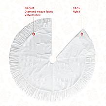 Glitzhome 60in. D Oversized Deluxe Velvet Ruffled Christmas Tree Skirt