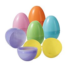 Glitzhome 60PK 3in H Easter Plastic Fillable Eggs in 6 Assorted Colors