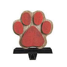 Glitzhome 6.25in. H Wooden and Metal Paw Stocking Holder