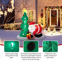 Glitzhome 6.5' Inflatable Dog Biting Santa's Behind