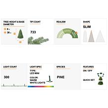 Glitzhome 6ft Deluxe Pre-Lit Flocked Pine Artificial Christmas Tree