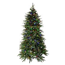 Glitzhome 6ft. Pre-Lit Green Fir Artificial Christmas Tree w/ 350 LED