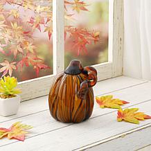 Glitzhome 6in. H Striped Glass Pumpkin