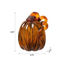 Glitzhome 6in. H Striped Glass Pumpkin
