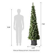 Glitzhome 7' Green Pine Porch Christmas Tree with 200 Lights