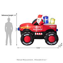 Glitzhome 7' Inflatable Santa Claus on Off-Road Pick-Up Truck