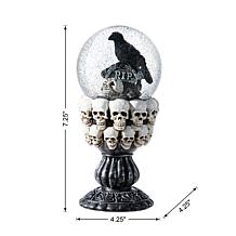 Glitzhome 7.25''H Halloween Resin Stacked Skull Waterglobe