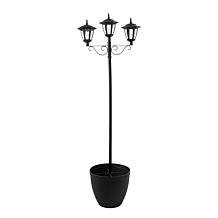 Glitzhome 74" Solar Three Head Street Light with Planter Pot