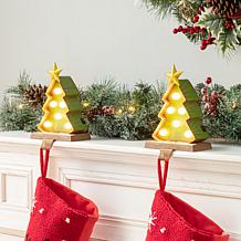 Glitzhome 7.5" Marquee LED Tree Stocking Holder