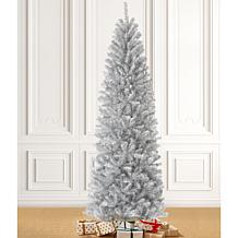 Glitzhome 7.5' Silver Tinsel Artificial Christmas Tree
