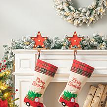 Glitzhome 7.5in. H Marquee LED Star Stocking Holder