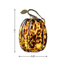 Glitzhome 7.75"H Amber Dots Glass Pumpkin