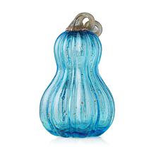 Glitzhome 8.5in. H Blue Glass Gourd