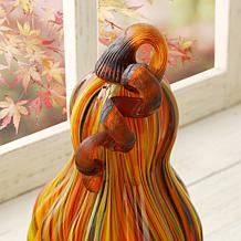 Glitzhome 8.5in. H Multi Striped Glass Gourd