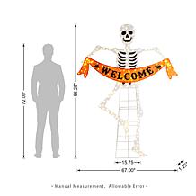 Glitzhome 86.25"H Lighted Halloween Skeleton Outdoor Décor
