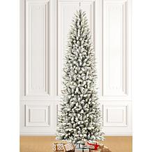 Glitzhome 9 Ft. Preloaded LED Pencil Fir Artificial Christmas Tree