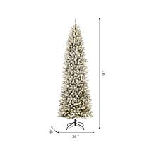 Glitzhome 9 Ft. Preloaded LED Pencil Fir Artificial Christmas Tree