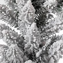 Glitzhome 9' Snow Flocked Christmas Garland with Warm White LED Lights