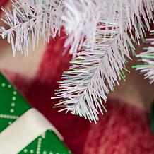 Glitzhome 9' White Pencil Tinsel Artificial Christmas Tree