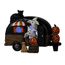 Glitzhome 9.25'' Halloween Polyresin Lighted Camper Table Decor