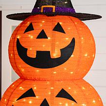 Glitzhome 94.5"H Lighted Halloween 3D Foldable Fabric Jack-O-Lanter...