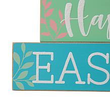 Glitzhome 9.5in L Wooden Easter Block Table Decor