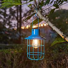 Glitzhome 9.75" Metal Wire Solar Powered Outdoor Hanging Lantern