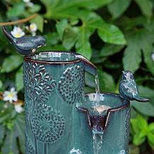 Glitzhome Ceramic Vase-Inspired Fountain with LED Lights 26.25"H