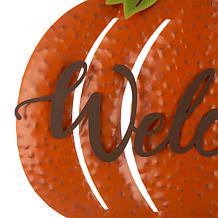 Glitzhome Fall Metal Pumpkin Yard Stake and Standing and Hanging Sign