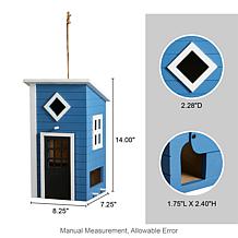 Glitzhome Functional Solid Wood Outdoor Garden Birdhouse