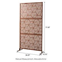 Glitzhome Galvanized Steel Geometric Privacy Screen with Riser Feet